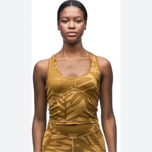 Women's Printed Athletic Tank Top in Mustard
